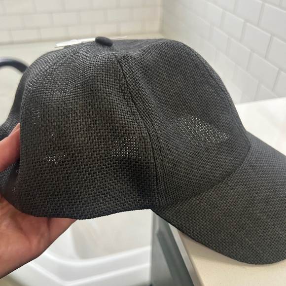 NWT Time and Tru Charcoal/black straw Textured Ball Cap. Elevate your summer hat - Picture 6 of 7